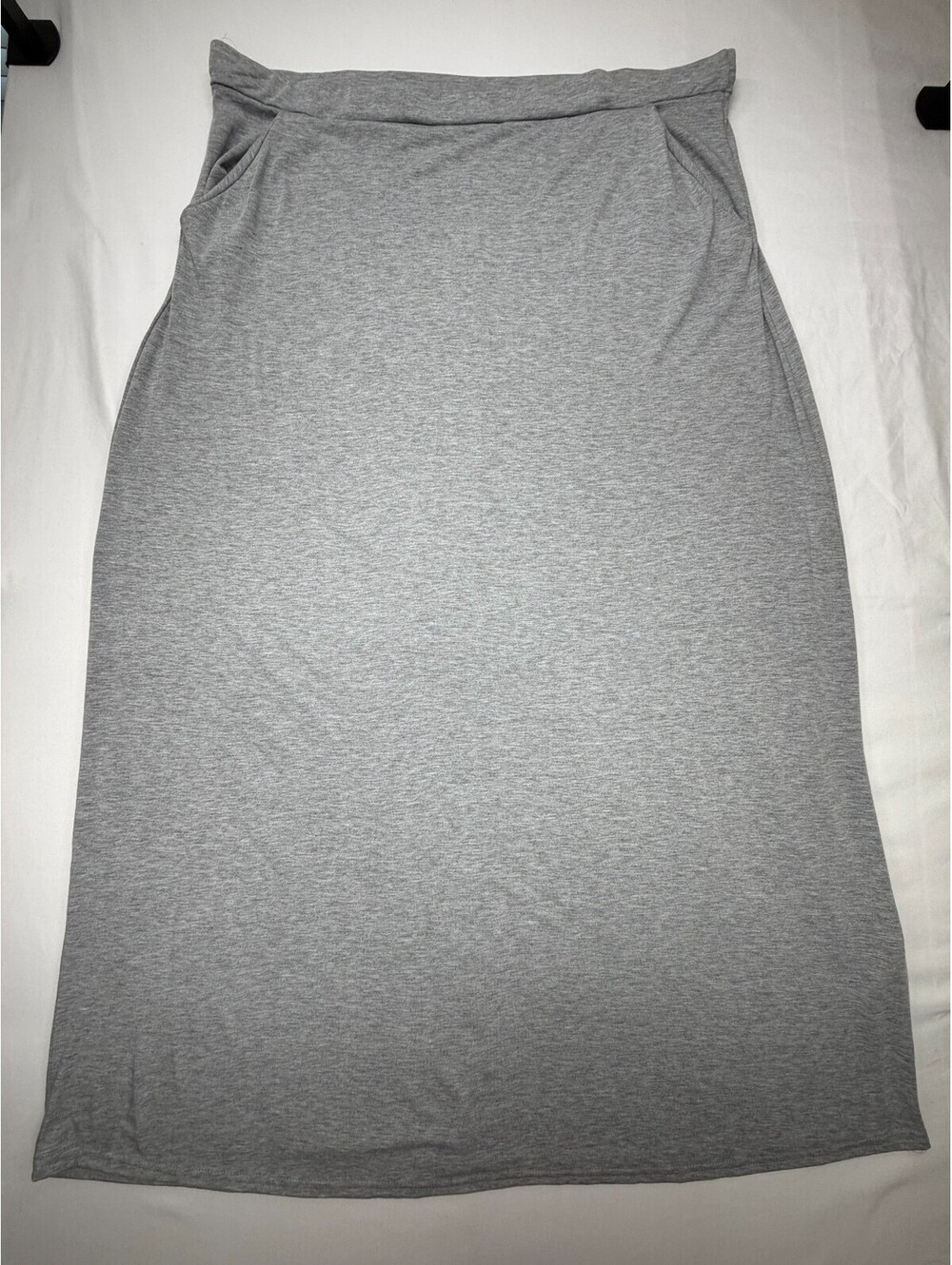 Boohoo Women's Maxi Skirt Jersey Solid Pocket Pull On Stretch Size 18 Gray NWT